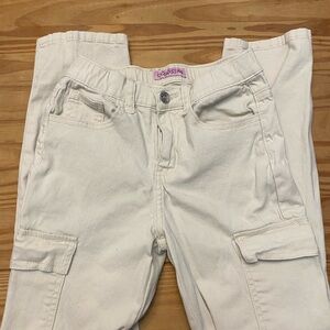 Kids Cream Cargo Jeans